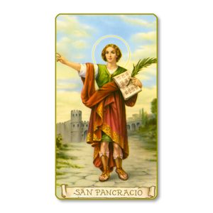 Saint Pancracio Gold Edge Blank Paper Prayer Card (pack of 100)