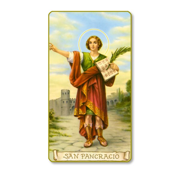 Saint Pancracio Gold Edge Blank Paper Prayer Card (pack of 100)