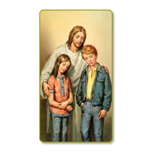 Christ the Comforter Gold Edge Blank Paper Prayer Card (pack of 100)