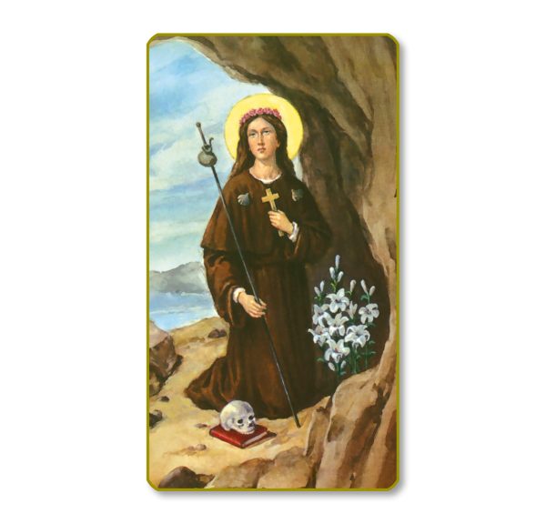Saint Rosalia Gold Edge Blank Paper Prayer Card (pack of 100)