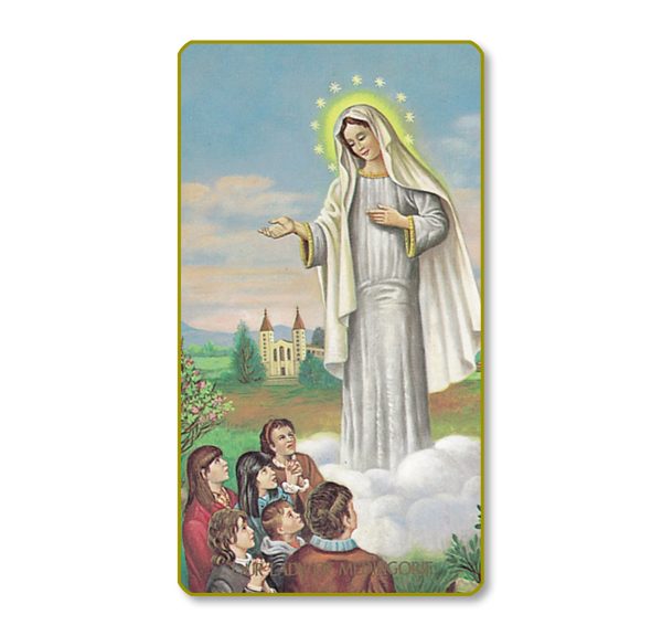 Our Lady of Medjugorje Gold Edge Blank Paper Prayer Card (pack of 100)
