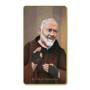 Saint Pio Gold Edge Blank Paper Prayer Card (pack of 100)