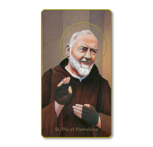 Saint Pio Gold Edge Blank Paper Prayer Card (pack of 100)