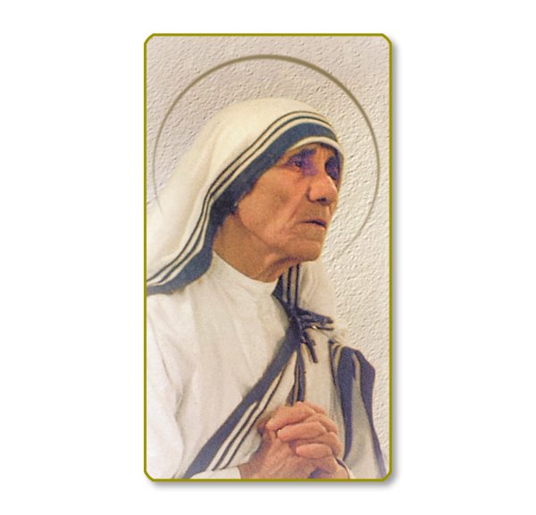 Blessed Teresa Of Calcutta Gold Edge Blank Paper Prayer Card (pack of 100)