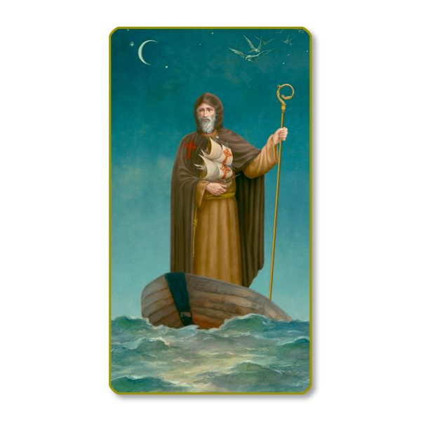 Saint Brendan Gold Edge Blank Paper Prayer Card (pack of 100)