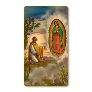 Saint Juan Diego with Our Lady of Guadalupe Gold Edge Blank Paper Prayer Card (pack of 100)