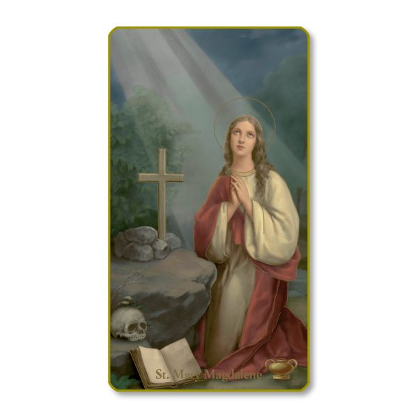 Saint Mary Magdalene Gold Edge Blank Paper Prayer Card (pack of 100)