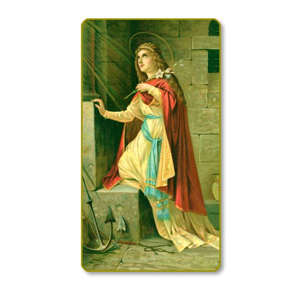 Saint Philomena Gold Edge Blank Paper Prayer Card (pack of 100)