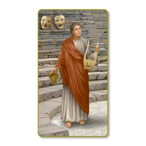 Saint Genesius Gold Edge Blank Paper Prayer Card (pack of 100)