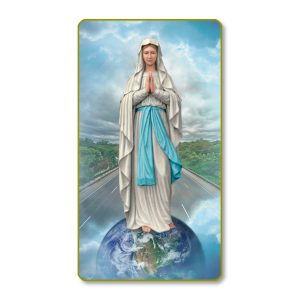 Our Lady of the Highway Gold Edge Blank Paper Prayer Card (pack of 100)