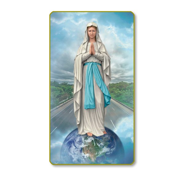 Our Lady of the Highway Gold Edge Blank Paper Prayer Card (pack of 100)