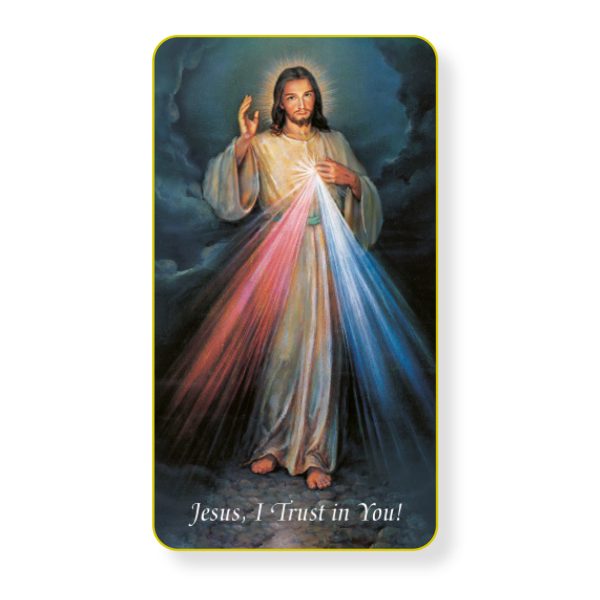 The Divine Mercy Gold Edge Blank Paper Prayer Card (pack of 100)