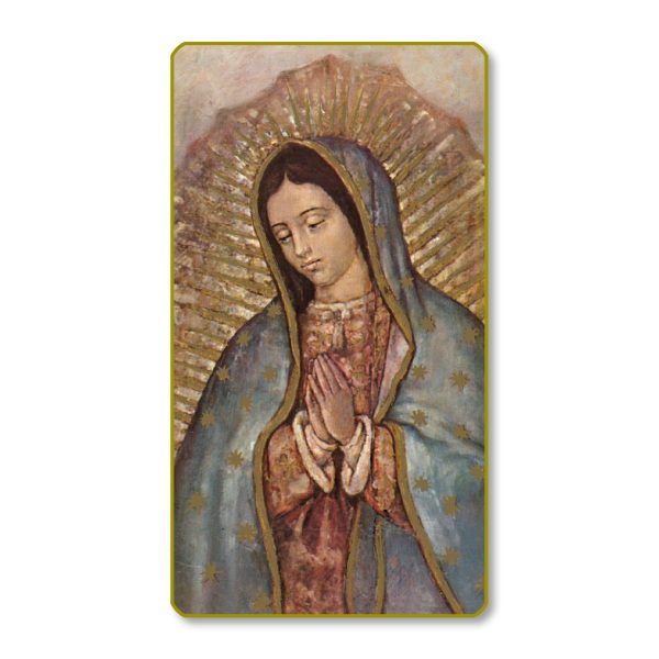 Our Lady of Guadalupe Bust Gold Edge Blank Paper Prayer Card (pack of 100)