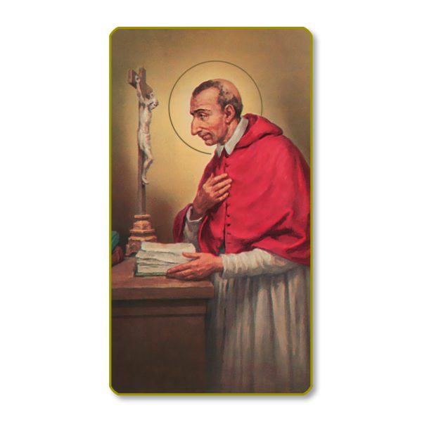 Saint Charles Borromeo Gold Edge Blank Paper Prayer Card (pack of 100)