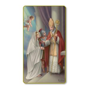 Saint Valentine Gold Edge Blank Paper Prayer Card (pack of 100)