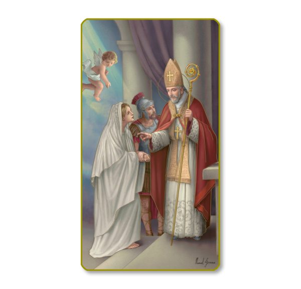 Saint Valentine Gold Edge Blank Paper Prayer Card (pack of 100)