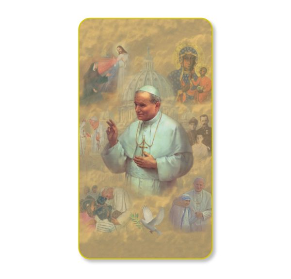 Saint John Paul II Gold Edge Blank Paper Prayer Card (pack of 100)