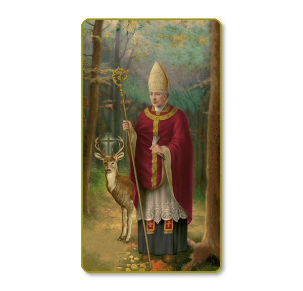 Saint Hubert Gold Edge Blank Paper Prayer Card (pack of 100)