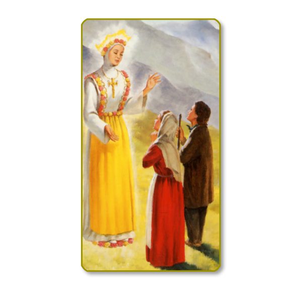 Our Lady of La Salette Gold Edge Blank Paper Prayer Card (pack of 100)