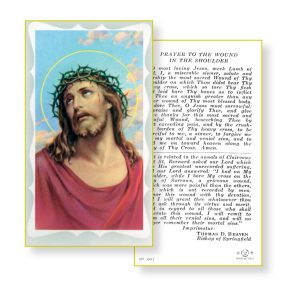 Wound in the Shoulder Gold Edges Prayer Card (Pack of 100)