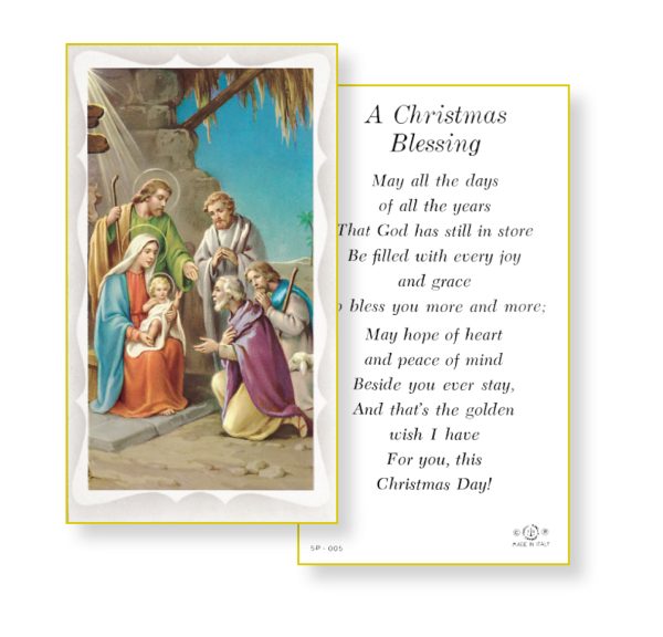 A Christmas Blessing Gold Edges Prayer Card (Pack of 100)