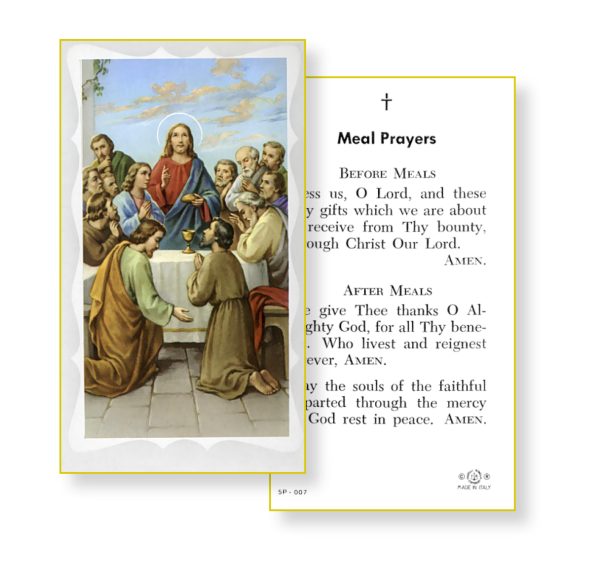 Meal Prayers Gold Edges Prayer Card (Pack of 100)