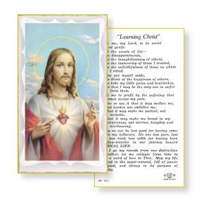 Sacred Heart of Jesus Gold Edges Prayer Card (Pack of 100)