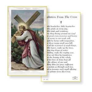 Splinters From The Cross Gold Edges Prayer Card (Pack of 100)