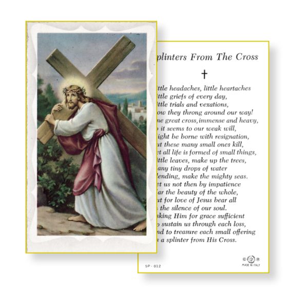 Splinters From The Cross Paper Prayer Card (Pack of 100)
