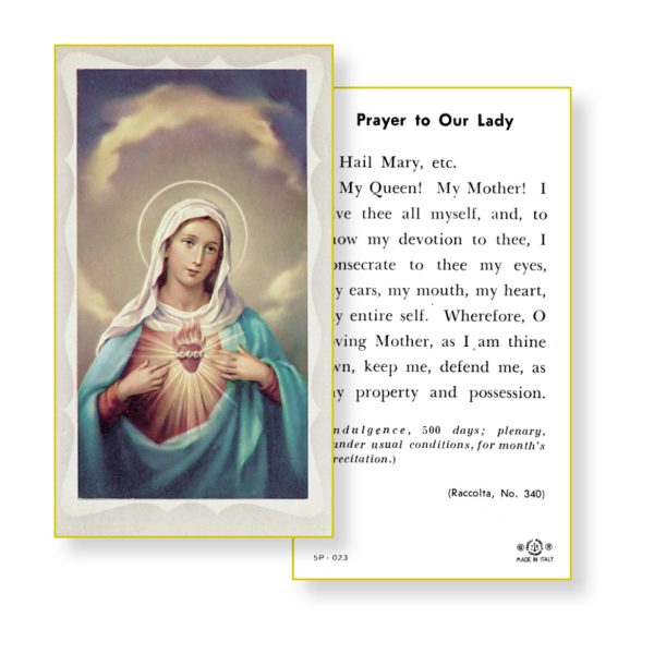 Immaculate Heart of Mary Paper Prayer Card (Pack of 100)