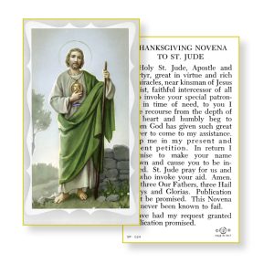Saint Jude Thanksgiving Novena Gold Edges Prayer Card (Pack of 100)