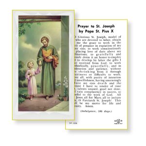 Saint Joseph Gold Edges Prayer Card (Pack of 100)