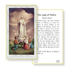 Our Lady of Fatima Gold Edges Prayer Card (Pack of 100)