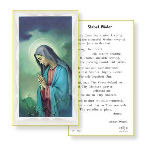 Mother of Sorrows Gold Edges Prayer Card (Pack of 100)