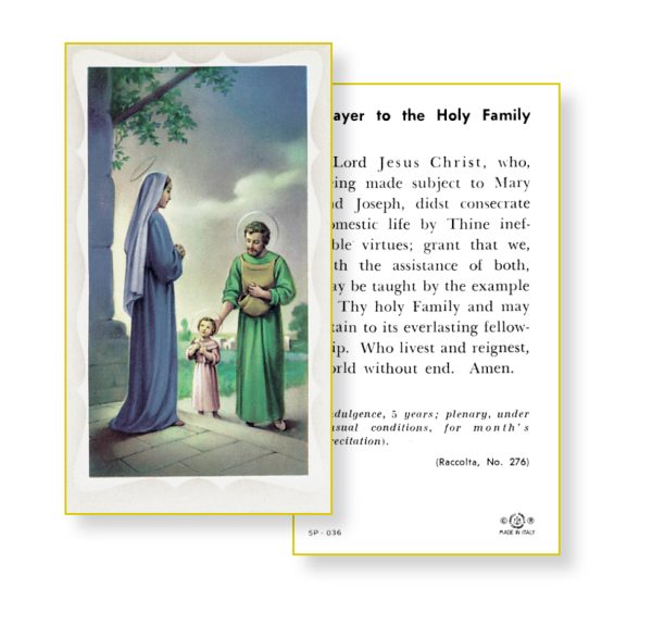 Holy Family Gold Edges Prayer Card (Pack of 100)