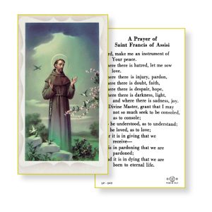 Saint Francis of Assisi Gold Edges Prayer Card (Pack of 100)