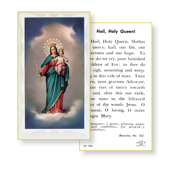 Hail Holy Queen Gold Edges Prayer Card (Pack of 100)