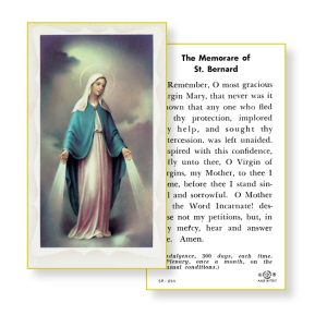 Our Lady of Grace Gold Edges Prayer Card (Pack of 100)