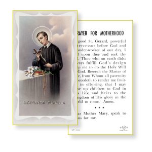 Saint Gerard Majella Gold Edges Prayer Card (Pack of 100)