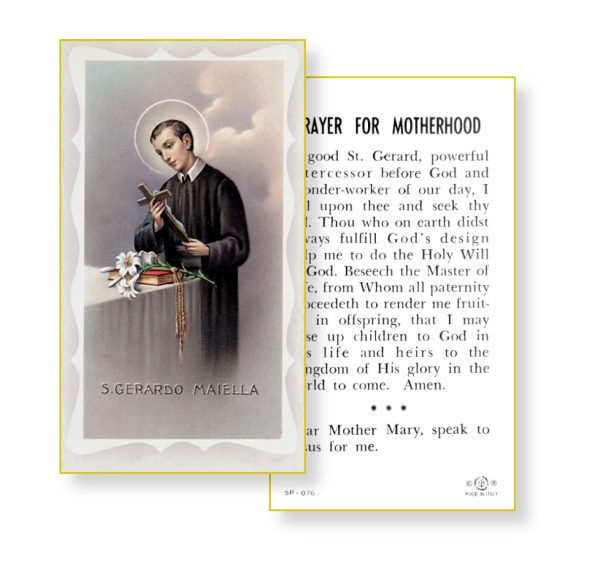 Saint Gerard Majella Gold Edges Prayer Card (Pack of 100)