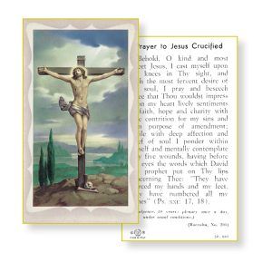 Crucifixion Gold Edges Prayer Card (Pack of 100)
