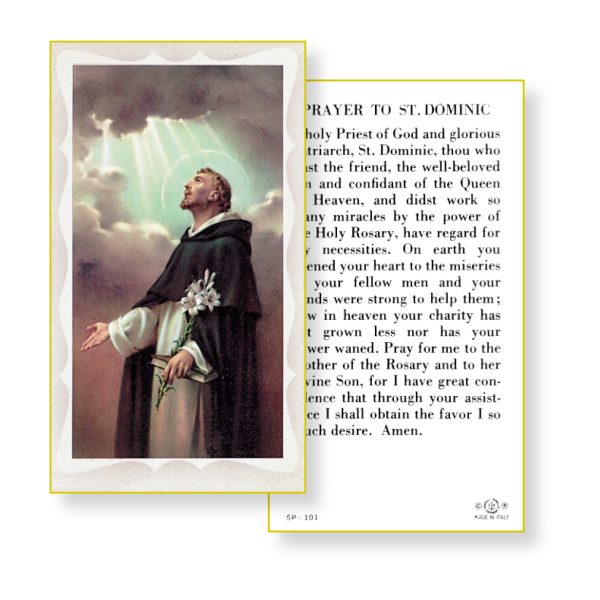 Saint Dominic Paper Prayer Card (Pack of 100)