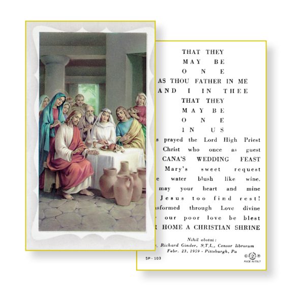 Wedding at Cana Paper Prayer Card (Pack of 100)
