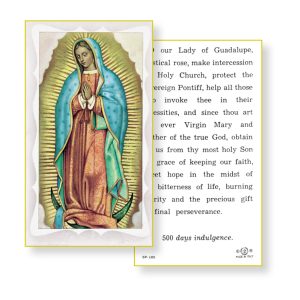 Our Lady of Guadalupe Gold Edges Prayer Card (Pack of 100)