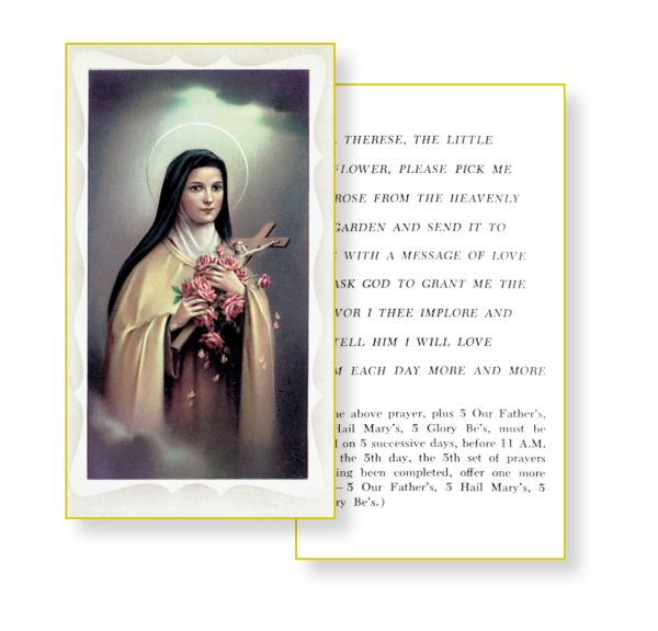 Saint Theresa Pick Me A Rose Holy Card