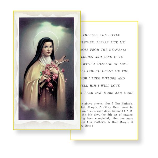 Saint Therese Pick Me A Rose Holy Card (Pack of 100)