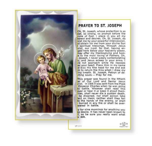 Saint Joseph Gold Edges Prayer Card (Pack of 100)