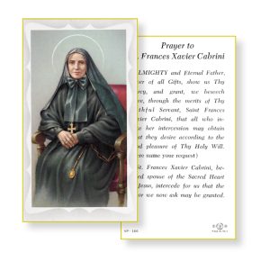 Saint Frances Xavier Cabrini Gold Edges Prayer Card (Pack of 100)
