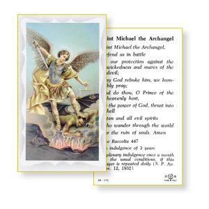 Saint Michael the Archangel Gold Edges Prayer Card (Pack of 100)
