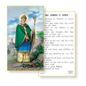 Saint Patrick Gold Edges Prayer Card (Pack of 100)